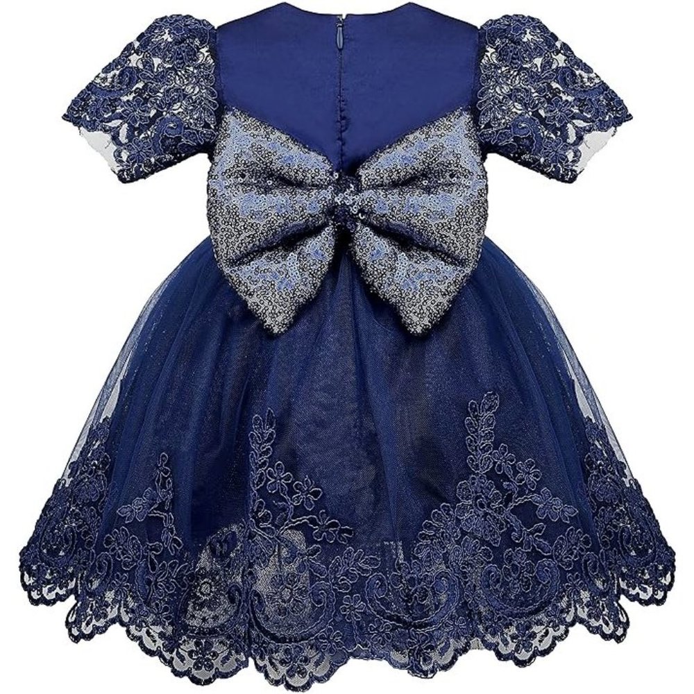 NWT Beautiful Sparkling Sequin Bow Baby Dress Christmas Flower Girl Page⦠- Picture 6 of 12